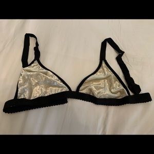 Widow silver stretch  velvet bikini top-NEW